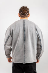 BLUZA OVERSIZE GRI PRESPALAT "PREMIUM LINE"